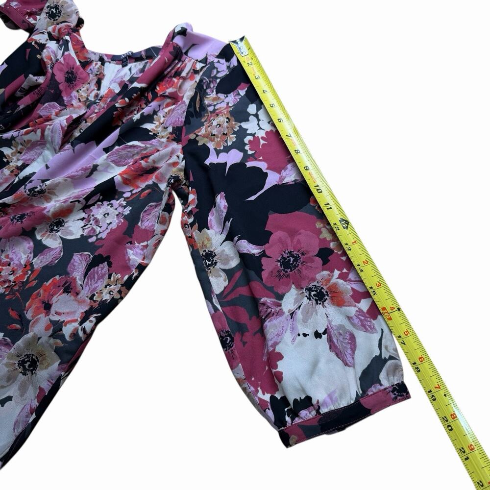 NYDJ Not your Daughters Jeans Pintuck Blouse Floral Pink XS Feminine Career - Picture 6 of 12